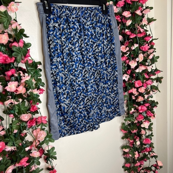 Nike Gray Blue Athletic Shorts Mens Large Fitness Gym Workout - Picture 2 of 9